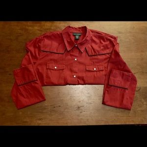 Red Button Down Shirt NWOT